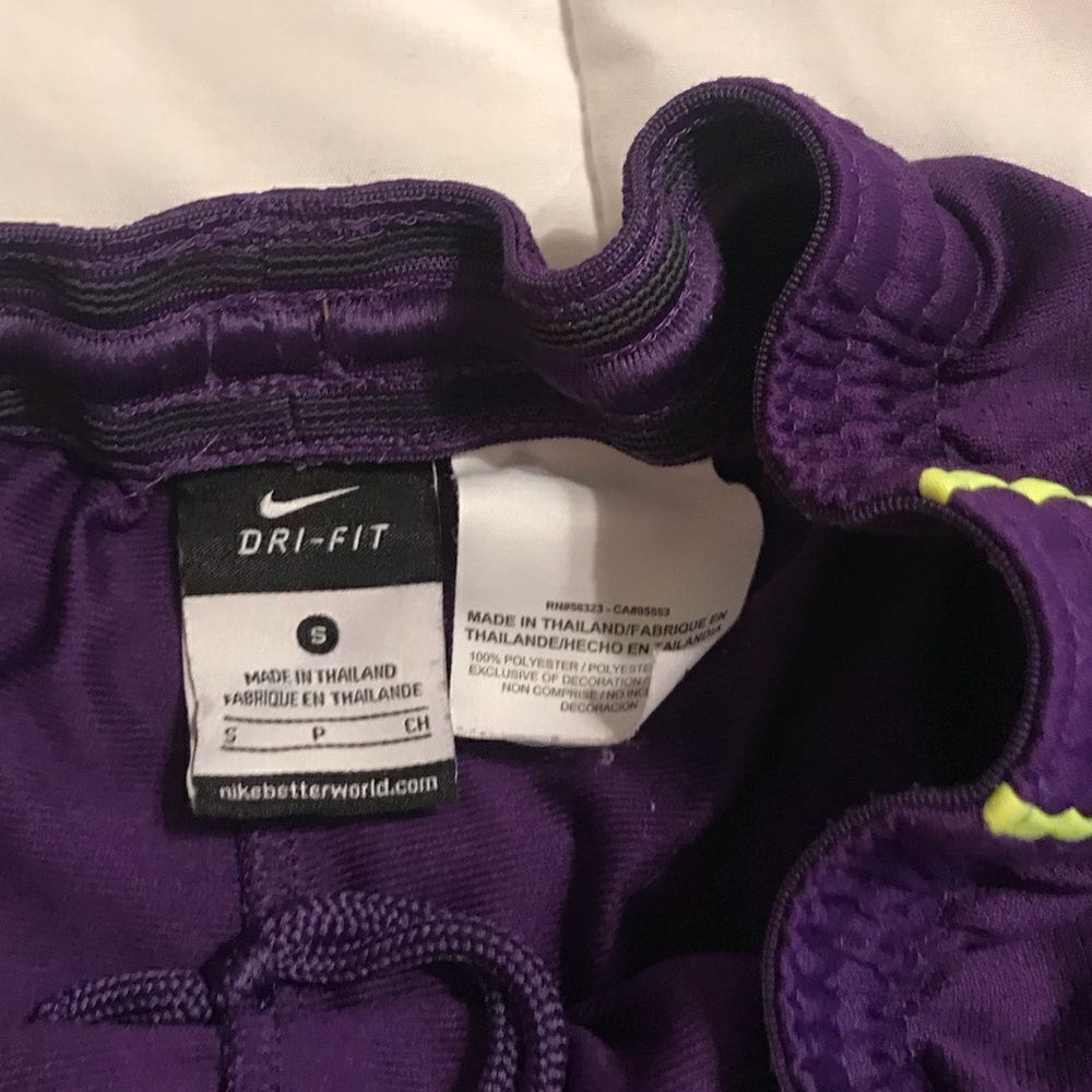 Nike Dri-Fit Shorts Purple/ Neon Green - Picture 4 of 7